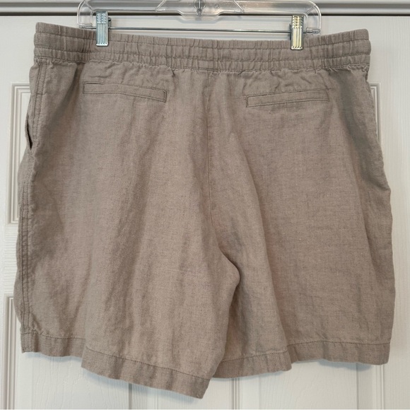 EUC Garnet Hill Coastal Linen Shorts Sand XL - Picture 3 of 8